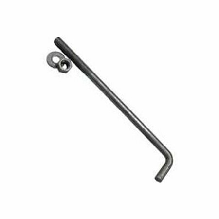 PRO-FIT L-Hook, 8" L, Hot Dipped Galvanized, 25 PK AG5808